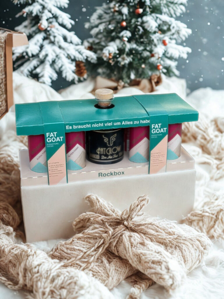 ROCKBOX Geschenkeset - Glühweinlikör 0,5l + 8 Stk Alpen Tonic Ribisel + Thymian
